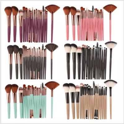 China Angular Blush 18pcs Synthetic Fiber Custom Smudge Bag Travel OPP Mascara Flat Fluffy Makeup Brush Set For Beauty Blog for sale