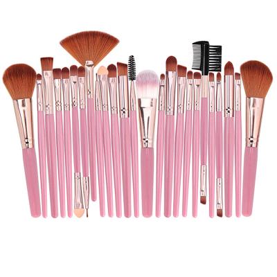 China Angular Blush 25pcs Logo Private Label Nylon Decolor Luxury Custom Makeup Holder Colorful Set Brush for sale