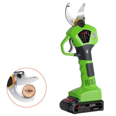 China Anti-skid cordless pruning scissors cordless ruit poweredf battery handle 35mm electric tree shear machine for sale