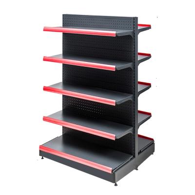 China Fashion metal display gondola storage shelving and supermarket double sided shelves for sale/display stand for sale