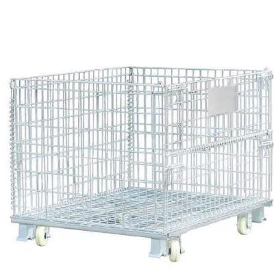 China GCJS logistics folding butterfly cage storage cage logistics trolley turnover box stacking rack iron mesh frame cage for sale