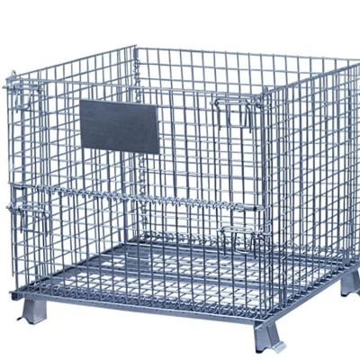 China GCJS Logistics Iron Frame Logistics Cage Turnover Box Warehouse Storage Storage Cage Foldable Butterfly Cage for sale