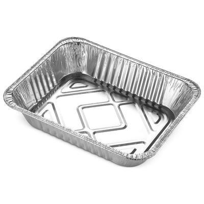 China Disposable Catering Turkey BBQ Pan Rectangle Container Deep Foil Tray Eco - Friendly for sale