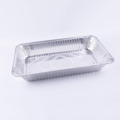 China For These Large Disposable Rectangular Food Material Aluminum Dishes Take Away Aluminum Foil Tray BBQ Grill Pan for sale