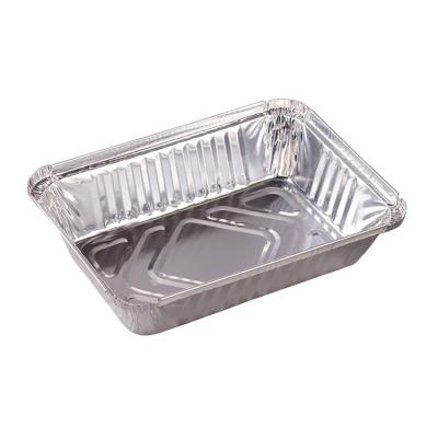 China 1100ml Disposable Rectangle Food Grade Aluminum Foil Box Aluminum Foil Box Restaurant Baking Tray for sale