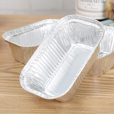 China 210ml Disposable Rectangle Food Packaging Aluminum Foil Box Food Trays Foil Container Eco - Friendly for sale