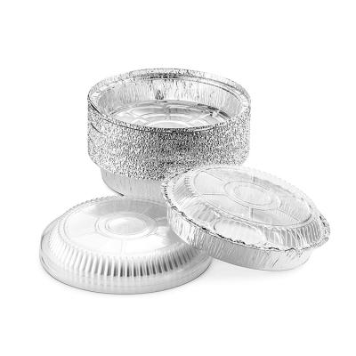 China 8-Inch Round Eco-friendly Foil Pans With Plastic Dome Lids Disposable Aluminum Container for sale