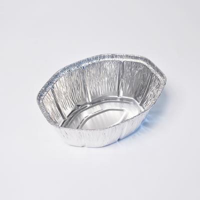 China Disposable Eco-friendly Food Grade Large Capacity Aluminum Deep Oval Rotisserie Filters Tray Aluminum Food Container for sale