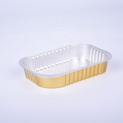 China Eco-friendly Malaysia Fast Food Packaging Aluminum Container Color Aluminum Foil Container With Cover for sale