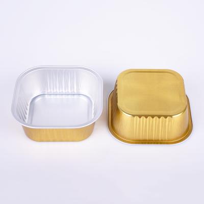 China China manufacturer canton supplier red square 300ml aluminum foil tray pet food packaging fair fast food baking containers for sale