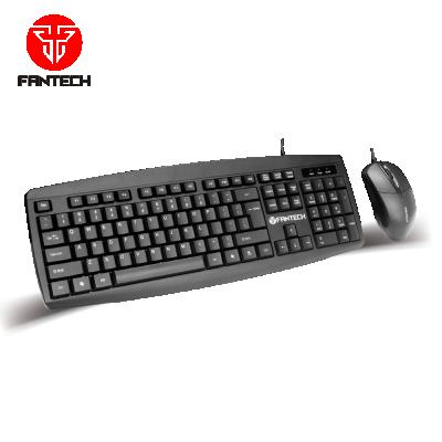 China Fantech KM100 Logo Design Cheap Wired Office Eco-friendly Custom Keyboard Combo Mouse Te koop