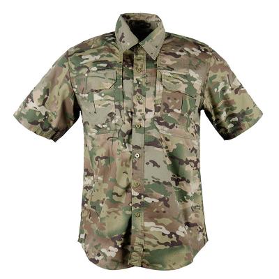 China Camisas de estilo camuflaje con manga corta y transpirable para hombres y mujeres a granel en venta