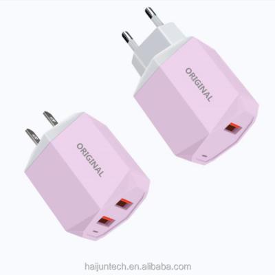 China Mobile Phone 5A 2 in 1 Macaron Head QC3.0 Mobile Phone Charging Head Macaron Color Charging Charger EU USA Macaron Color Set Standard for sale