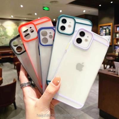 China New Design Anti-fall three steps skin feel transparent frosted PC tpu mobile phone case for iphone 13 MI 10 lite xiaomi for sale