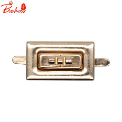 China Various Quality Square Shape Gold Decorative Black Sliver Antique Fasion 2021 Mortise Iron Push Lock For Handbags Accessories for sale