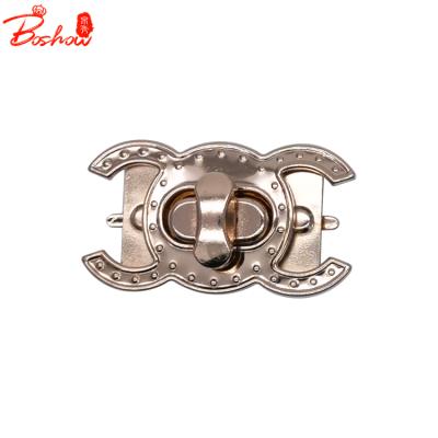 China Fasion 2021 Turn Lock Various Quality Mortise Antique Twist Iron Push Lock Gold Black Decorative Sliver For Handbags Accessories for sale