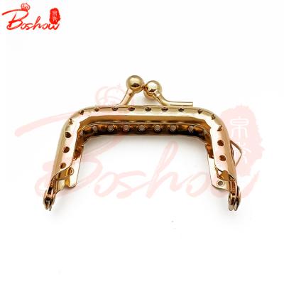 China Wholesale Factory Square/DIY/hole/sewing handbags kiss lock clasp frame with iron ball 5.5cm metal square sew cute coin purse accessories BS010101 for sale