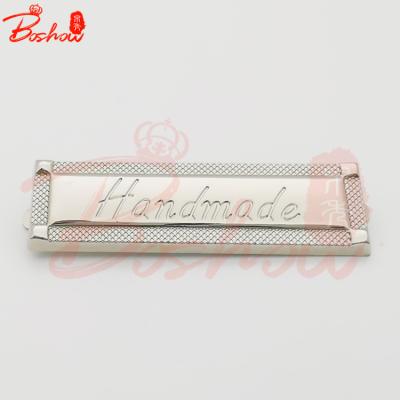 China Square Logo Metal Square Engraved Label Customized Wholesale For Handbags Wallet Nameplate Purse Decorative Accessories BS050102 for sale