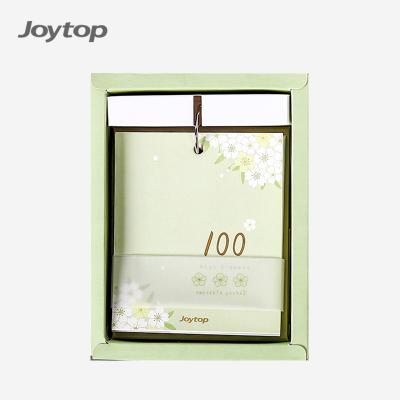 China Joytop Calendar 6887 Wholesale Japanese Sakura Table Count 100 Day Planner Bottom Ring Table Desk Calendar Spiral for sale