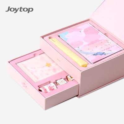 China Wholesale Ownday 101440 Planner Cherry Blossom Drawer Sakura Type Hardcover Book Set Luxury Stationery Gift Set Box for sale