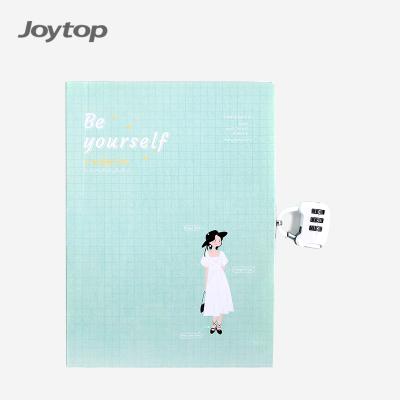 China Wholesale Custom High Quality Joytop 5273 Logo A5 Hardcover Notebook Notebook Be Yourself Dress Up Girls Diary With Lock for sale