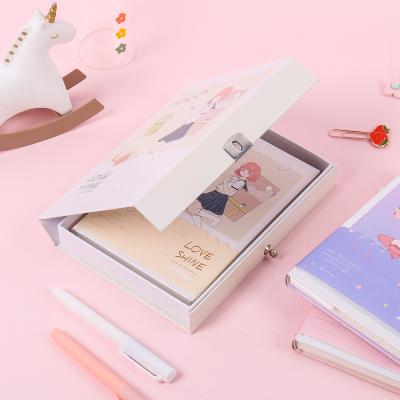 China High Quality Joytop 5422 Blank Custom Cute Grid A5 Secret Diary Paper Notebook With Padlock For Girls for sale