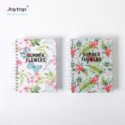 China Joytop Summer Spiral Custom Flowers Designs Spiral Calendar A5 Weekly Journal Planner for sale