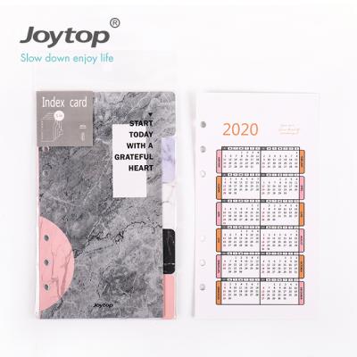 China Time Calendar Plug Joytop Footprint For Planner Ringbinder 2020 Folder 1903011 1903011 for sale