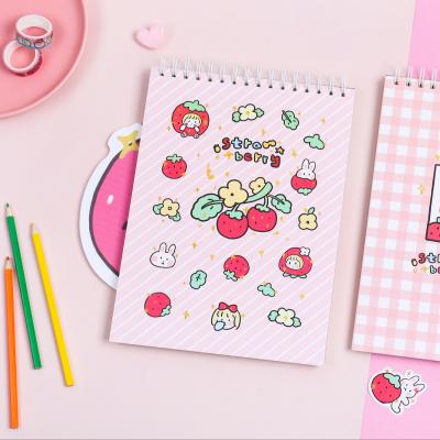 China Gold Foil Stamping Joytop 4707 A4 Cute Strawberry Drawing Book Wholesale Cute Spiral Sketch Book For Kids for sale