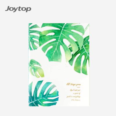 China Foil Stamping Text Joytop 7537 Custom B5 Green Plant Lined Paper Softcover Thread Sewing Notebook for sale