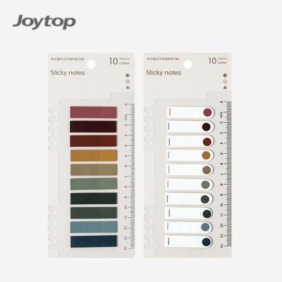 China Joytop Morandi Color Loose Leaf Self Adhesive Custom Insertable Sticky Index Tabs Divider Sticky Notes With Ruler for sale