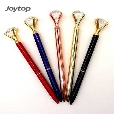 China Custom Joytop Promotional Rose Gold Logo Diamond Crystal Metal Ballpoint Pen For Touch Screen Eco-friendly Bamboo Tip Pen Gift for sale