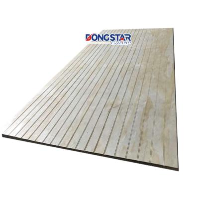 China Modern 9mm 12mm 15mm 18mm Notched Plywood Fluted Plywood Pine Slotted Plywood For Ceiling Display Stand for sale