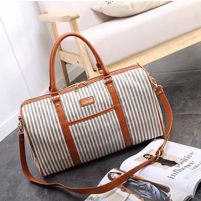 China Large Durable Cheap Travel Gym Sports Bags Cotton Canvas Weekender Duffel Bag Custom Logo for sale