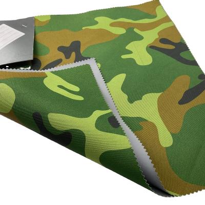 China Camouflage Waterproof Durable 420D Oxford Transfer Printing Gray PVC Coating Fabric With WR And Flame Retardant For Tent / Tarp for sale