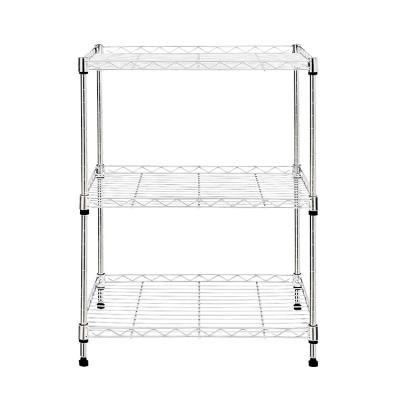 China Wholesale Adjustable Shelf 3 Tier Adjustable Grid Storage Shelves Metal Wire Utility Shelving for sale