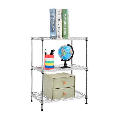 China Viable NSF Approved Adjustable 3 Shelf Shelving Unit Furniture Metal Wire Shelf Bracket Chrome Wire Shelving for sale