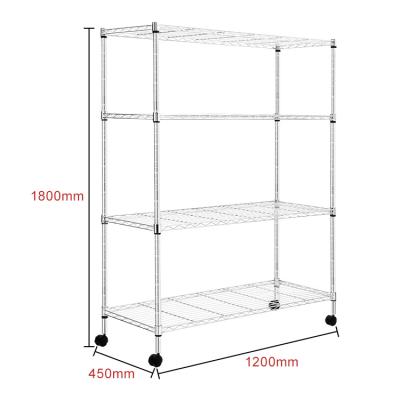 China Hotel Viable Commercial Restaurant Storage Wire Shelving Adjustable Multifunctional Metal Storage Rack Shelf for sale