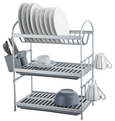 China Sustainable Household Dish Rack Kitchen Shelf Household Products Metal Dish Rack for sale