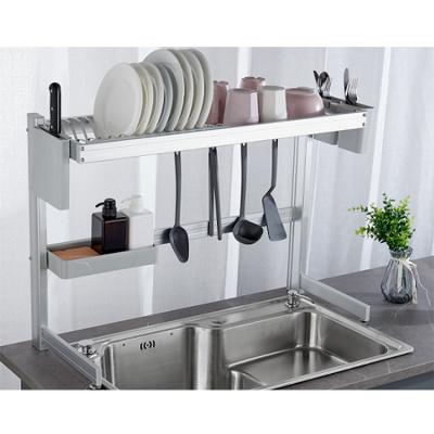 China Viable Wholesale Stainless Steel Kitchen Sink Dish Drainer Drying Rack Over Sink Dish Rack for sale