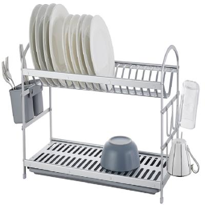 China Sustainable Kitchen Storage 2 Tier Dish Rack Dish Rack Adjustable Two Tier Dish Drying Rack for sale