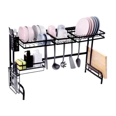 China Sustainable Kitchen Countertop Storage Sink Rack Draining Dish Rack Kitchen Sink Dish Rack for sale