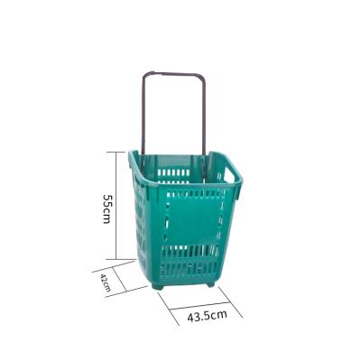 China Mordern China Manufacture Supermarket Rolling Cart Shopping Trolley Cart With Wheels for sale