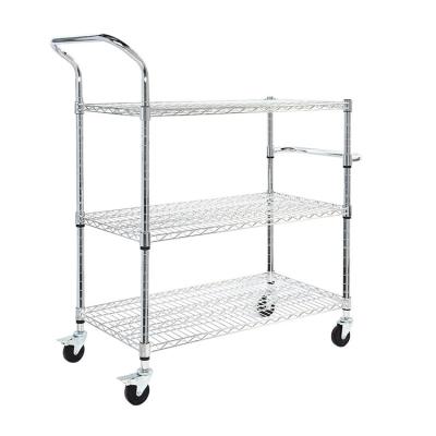 China Sustainable Multi-Layer Wire Storage Rack Kitchen Metal Wire Kitchen Shelving Cart for sale