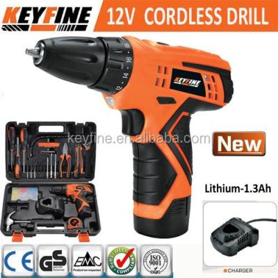 China 12V cordless drill Semi-professional with Lithium-1.3Ah battery for sale