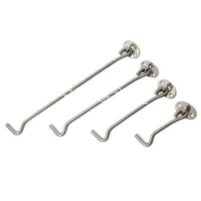 China Marine Supplies Impa Code Stainless Stocked Steel Door Hook with Screws Cabin Doors Silent Door Hooks for sale