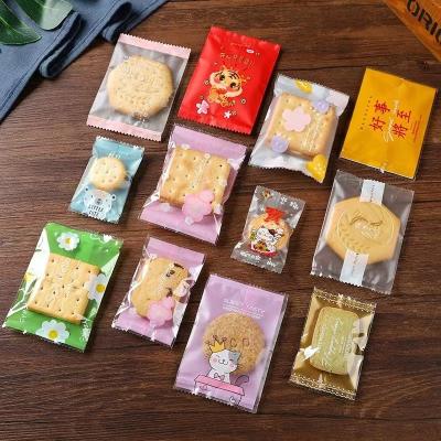 China Disposable Customized Small Heat Seal Packaging Bags Plastic Packaging Bag Customer Logo Designs For Cookie Pastry Handmade Baking Biscuit for sale