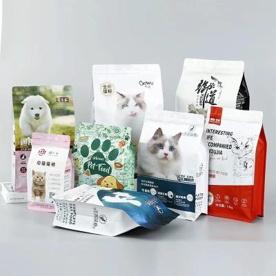 China Factory Direct Custom Logo Designs Plastic Flat Bottom Recyclable Stand Up Zipper Tea Coffee Bean Pet Food Pouch Resealable Bag for sale