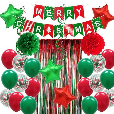 China Chirstmas Decor 30pcs Merry Christmas Foil Confetti Balloons Happy New Year Balloon Combination Party Festival Decoration Paper Ball for sale