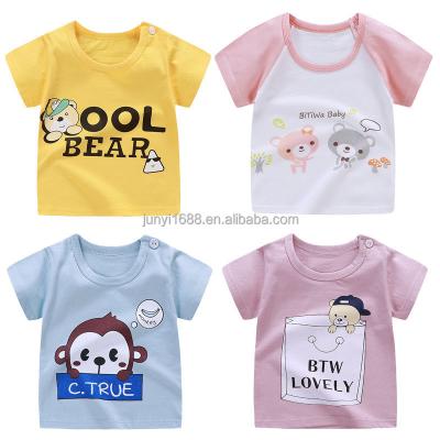 China Wholesale lovely sources of anti-pilling fashion summer men's and women's baby short sleeve jacket cartoon children's T-shirts for sale